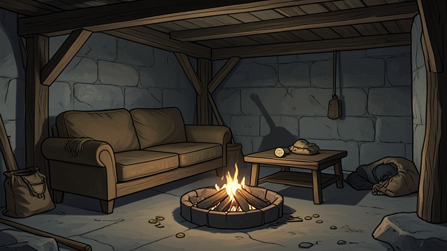 A Man Beneath the Bridge from "Auerhaus". A Man Beneath the Bridge A Hidden Dwelling Höppner finds an improvised shelter beneath a road bridge, with a sofa, fire remains, clothes, and a bag of coins.