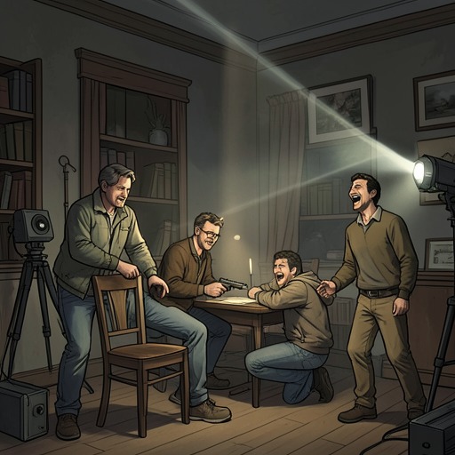 Games Against the World from "Auerhaus". The friends use jokes, role-play, and theatrical gestures to resist authority, while discovering that play cannot always contain real danger.