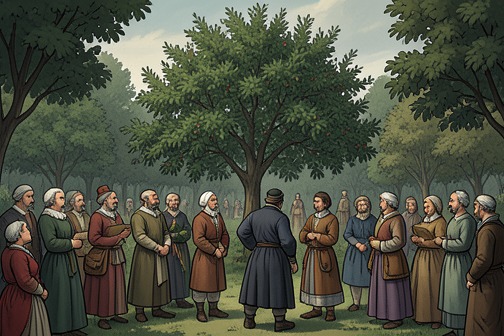 The Heroes of Narnia Reunite from "The Last Battle". The garden filled with familiar rulers, companions, and heroes from Narnia’s history: Rilian, Caspian, Puddleglum, Tumnus, the Beavers, and many others.