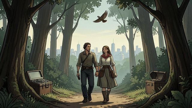 Approaching the Clan City from "The Deer King". A Home in Sight Memory returns Makokan recognizes the route toward his clan city and resents having to return.