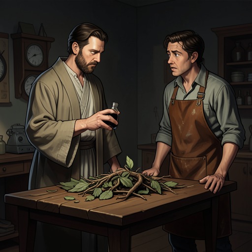 Tomasolle’s Compromised Investigation from "The Deer King". Tomasolle’s loyalty to the Ahfal Oma complicates the search for the source of the disease and turns an inquiry into a test of family and political allegiance.
