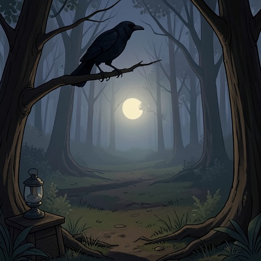 The Raven and the Twilight from "The Deer King". The Echo Master’s raven opens a spiritual perspective on the story while emphasizing how perception differs between people and forms of life.