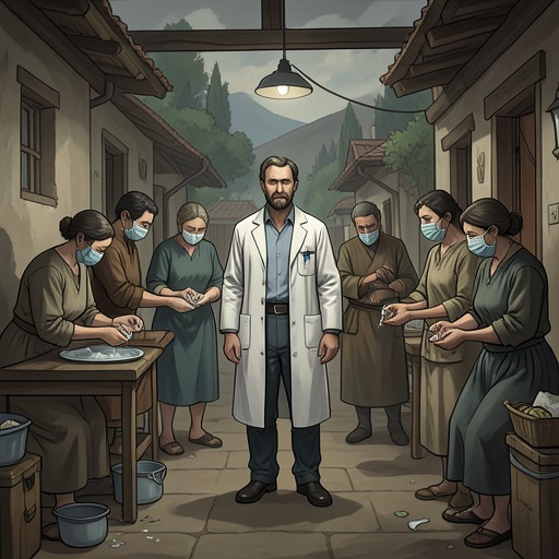 寻求预防之法,《鹿王》中的场景。霍萨尔和他的合作者不再局限于治疗个别患者,转而着手开展更长期的工作,致力于减少各个社群接触疫病的机会并增强其抵抗力。