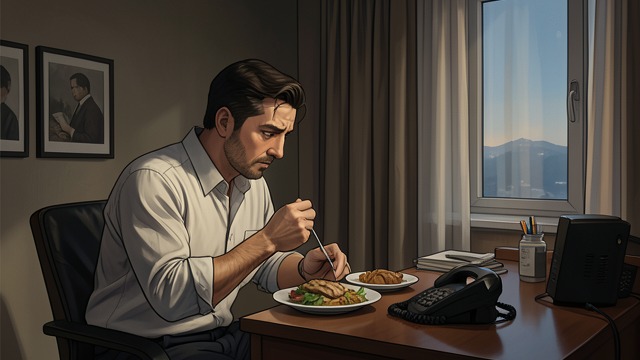 The Hotel Detour from "Blind Willow, Sleeping Woman". Escape Fails A change of setting The illustrator checks into a hotel to avoid the caller and eats normally through the day.