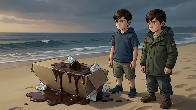 The Chocolates Melt from "Blind Willow, Sleeping Woman". A Small Gift Ruined A forgotten box The boys leave the chocolates in the sun while talking on the beach. The pieces melt and stick to their wrappers.