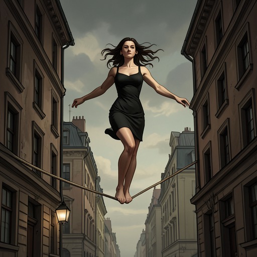 Kirie’s High Places from "Blind Willow, Sleeping Woman". Kirie’s movement from finance to window washing and tightrope walking reveals a vocation that excludes ordinary intimacy and ultimately leaves Junpei behind.