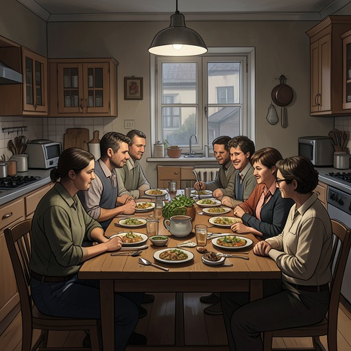 The Family Learns to Share Space from "Always and Forever, Lara Jean". The household’s adjustment to Trina reveals how meals, objects, and rituals make belonging tangible and sometimes contested.