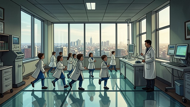 The House as a Postwar Clinic from "The Glass Room". Public Use and Social Purpose A working institution The house serves the hospital as a physiotherapy space for children.