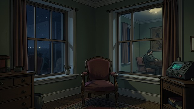 Windows as a Mirror from "The Glass Room". Reflection and Concealment Night turns glass inward When curtains remain open after dark, the windows reflect the room back into itself.