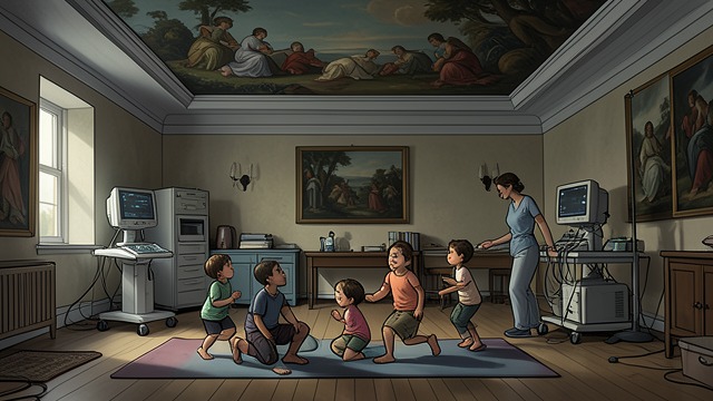 The Museum Question from "The Glass Room". Preservation Versus Use A working space The former home serves as a physiotherapy gym for children with polio.