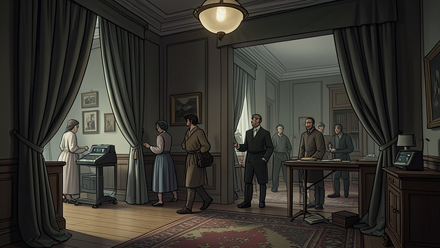Privacy Made by Curtains from "The Glass Room". Flexible Boundaries Domestic life adapts Curtains allow Liesel and Viktor to divide the large room into areas for sitting, dining, and reading.
