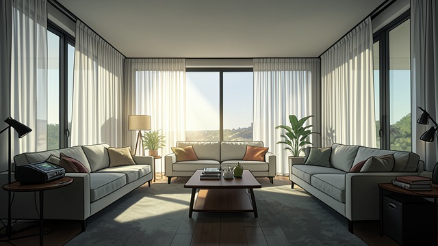 The Future Enters Daily Life from "The Glass Room". A New Way to Live Domestic experiment The Landauers move into an open-plan home where curtains can create privacy without fixed walls.