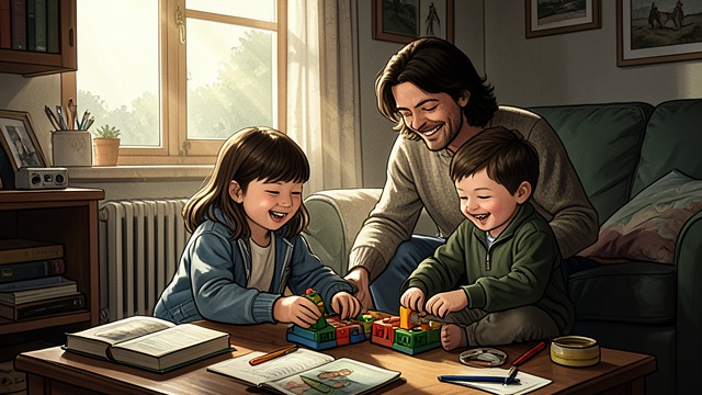 Parents in the New Home from "The Glass Room". Love Reorganized Children and tenderness The arrival of Ottilie and Martin gives the couple a family life centered on the house.