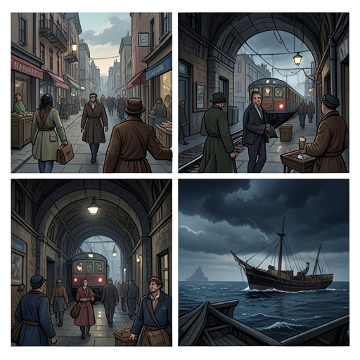 The Wheel, the Sea, and the Journey from "The Glass Room". This flow traces recurring travel images as they connect desire, escape, exile, and the uncertain possibility of return.