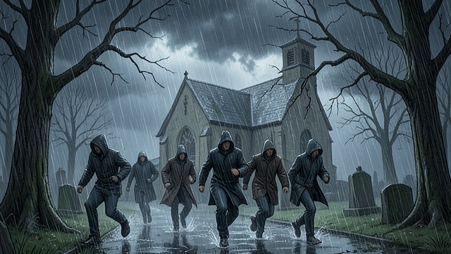 The Hodershall Storm from "Possession". Nature Interrupts Human Plans The Cemetery Cropper’s excavation coincides with a violent storm that tears through the churchyard.