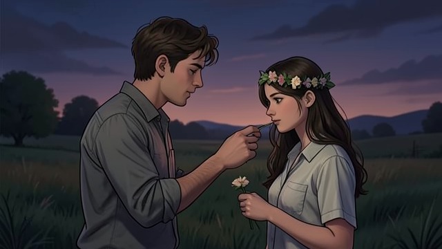 The Grandson’s Brief Visit from "Possession". A Memory That Fades An Unmarked Encounter Ash meets Maia, gives her a flower crown, and receives a lock of her hair. Neither names the kinship that binds them.