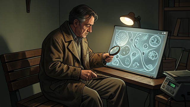 科学知识与有机生命,《占有》中的场景。边缘的一段微小生命 科学家的视野 阿什想象扬·斯瓦默丹在生命尽头回望自己的显微研究与经济困顿。这首诗以微小生物为引,提出有关创造与死亡的问题。 求知的代价 科学家的发现扩展了世界,而非将世界简化为易于理解的秩序。科学视野带来惊叹,也令人恐惧,意识到人类只是众多生命形态中的一种。