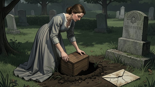 The Decision to Bury from "Possession". Love as Preservation A Box at the Grave Ellen buries the couple’s letters and LaMotte’s sealed message with Ash.