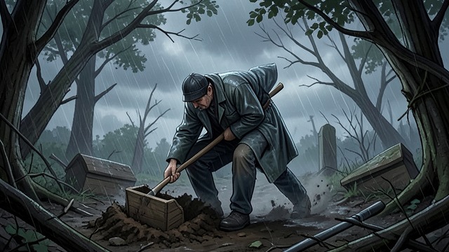 The Night Excavation from "Possession". Breaking the Ground The Dig Cropper and Hildebrand open the grave and search for the casket.