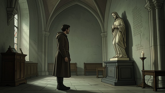 A Confession Without Certainty from "Narcissus and Goldmund". A Confession Without Certainty Prayer in an Empty Church Goldmund confesses before an empty confessional and questions whether God has abandoned creation.