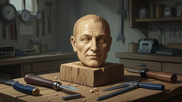 A Face Released from Wood from "Narcissus and Goldmund". A Face Released from Wood Work Guided by Memory Goldmund carves Narcissus’s face as Saint John, discovering the image gradually in the material.