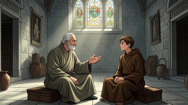 Daniel’s Example from "Narcissus and Goldmund". Daniel’s Example Humble Leadership Abbot Daniel governs through patience and practical care rather than scholarship.