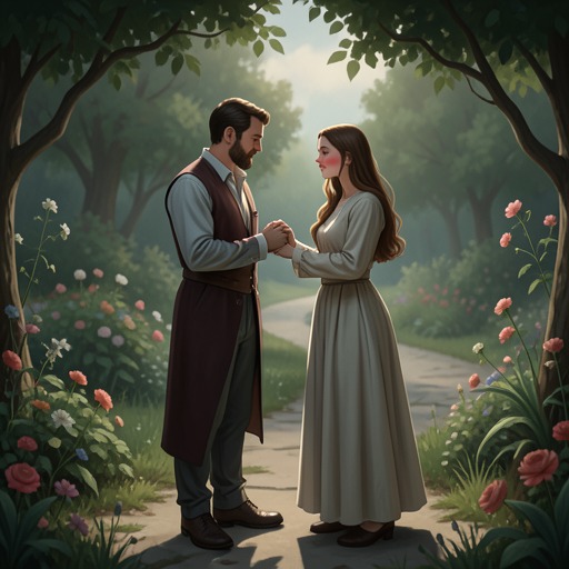 Goldmund and Lydia’s Secret Romance from "Narcissus and Goldmund". Goldmund and Lydia form a tender, forbidden attachment whose emotional intimacy deepens even as social constraints make permanence impossible.