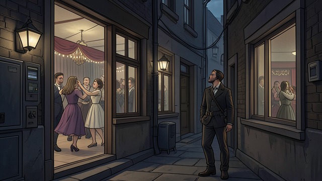 The Dance Hall Across the Alley from "The Glass Menagerie". The Dance Hall Across the Alley Music Through the Windows Music from the Paradise Dance Hall enters the apartment and alley.