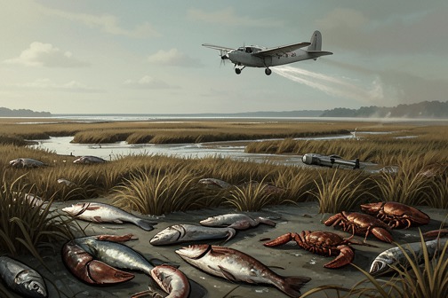 Mass Fish and Crustacean Deaths in St. Lucie County Salt Marshes (1955) from "Silent Spring". The 1955 St. Lucie County salt-marsh poisoning was a pesticide kill on Florida’s eastern coast, where an effort to eliminate sandfly larvae with dieldrin…