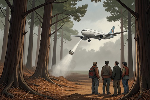 蒙大拿森林喷洒 DDT 后的叶螨暴发 from "Silent Spring". The 1956 DDT spraying of western forests was intended to control spruce budworm; the following summer, an immense spider-mite outbreak afflicted almost the…