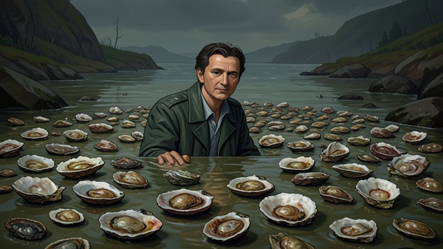 贝类与人类食物,《寂静的春天》中的场景。污染抵达餐桌 浮游生物与幼体 牡蛎和蛤的幼体依赖浮游生物,微量农药也可能对它们造成伤害。即使成年个体表现出的直接伤害不那么明显,化学物质仍可能在其组织中累积。 人类的对应处境 食用贝类的人可能摄入经水生生物浓缩的污染物。蕾切尔·卡森警告说,海洋食物网可能重现陆地上已经观察到的相同传递模式。