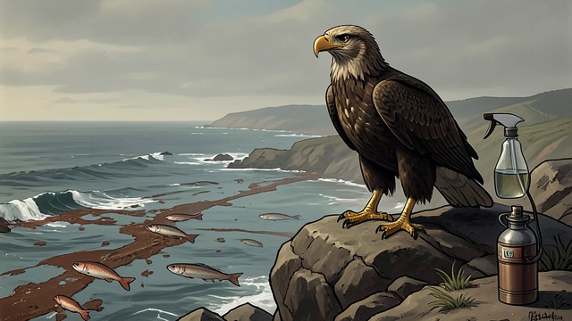 A Suspected Coastal Link from "Silent Spring". Fish, Spraying, and Eagles Exposure Through Prey Coastal eagles ate fish from areas repeatedly sprayed with DDT against salt-marsh mosquitoes.