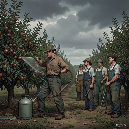 Pickett’s Integrated Apple Orchards from "Silent Spring". This flow traces A. D. Pickett’s shift from escalating sprays to a program that used natural enemies and limited chemicals.
