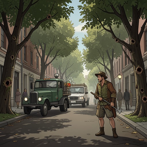 The Dutch Elm Disease Decision from "Silent Spring". This flow traces how communities chose between spraying trees and sanitation, and the consequences of each approach.