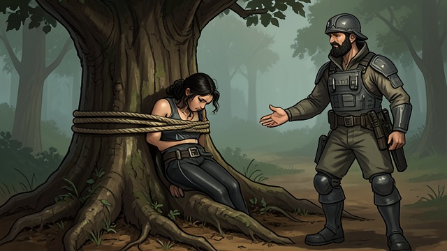 The Bound Witch from "Csongor és Tünde". The Bound Witch Confinement and performance Mirígy sits tied beneath the tree when Csongor arrives.
