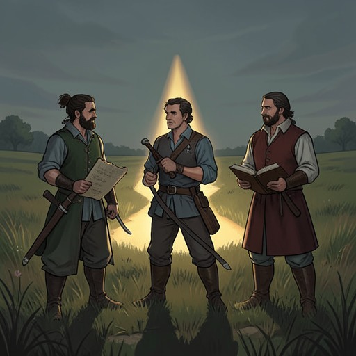 The Three Worldly Aspirants from "Csongor és Tünde". This flow presents the Kalmár, Fejedelem, and Tudós as competing answers to Csongor’s search for fulfillment.