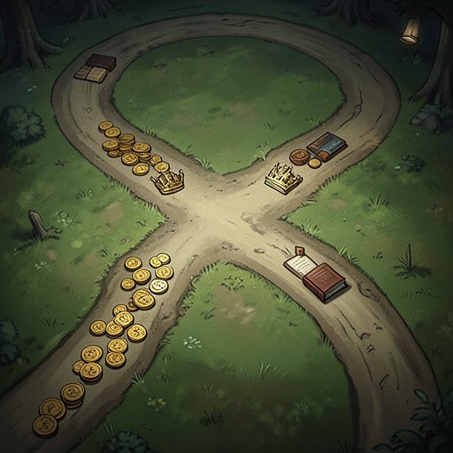 The Three Roads of Aspiration from "Csongor és Tünde". This flow develops the crossroads as a framework for evaluating wealth, political power, knowledge, and the less certain path of love.