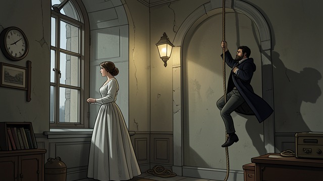 The Visitor’s Catastrophe from "Rapunzel". The Visitor’s Catastrophe A Deceptive Ascent Mãe Gothel hangs the cut braids at the window. The visitor climbs them believing he is answering Rapunzel’s call.