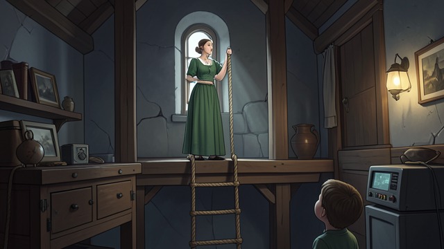 Guardianship Becomes Confinement from "Rapunzel". Guardianship Becomes Confinement A Tower Without an Exit Mãe Gothel takes Rapunzel to a tower with no stairs and no door.