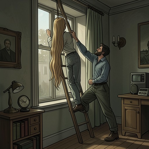 The Hair Ladder’s Meaning from "Rapunzel". This flow reframes Rapunzel’s long hair as a practical means of access, an instrument of intimacy, and a vulnerability Mãe Gothel can sever.