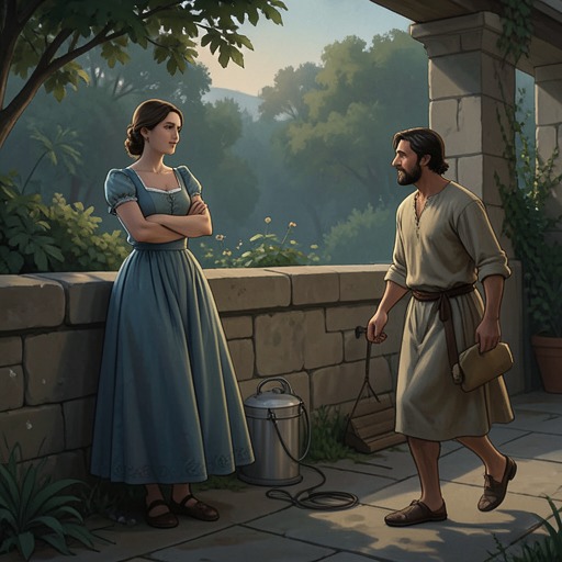 Mãe Gothel’s Guardianship from "Rapunzel". This flow traces Mãe Gothel’s movement from a garden owner with leverage to a controlling guardian whose anger culminates in exile and deception.