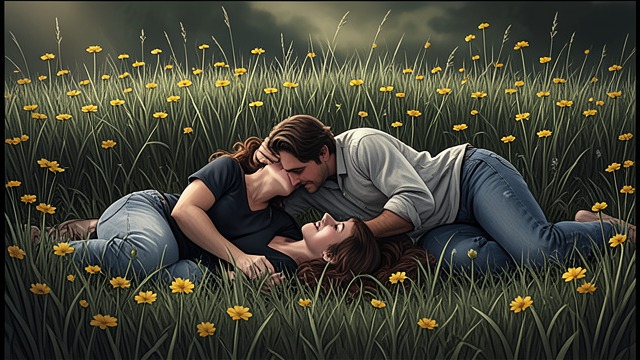 Summer in the Buttercups from "The Darling Buds of May". A Private Field of Possibility The Lovers Outside Mariette Larkin and Cedric Charlton lie together among the tall buttercups and grasses.