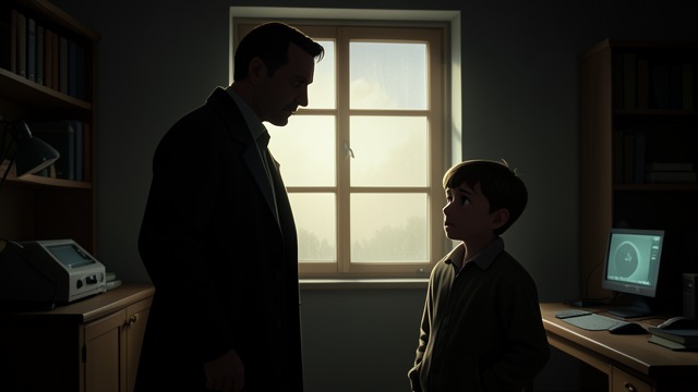 A Father Asks For Trust from "Buddenbrooks". A Father Asks For Trust An anxious confession Thomas tells Hanno that René Maria von Throta has been with Gerda for hours.