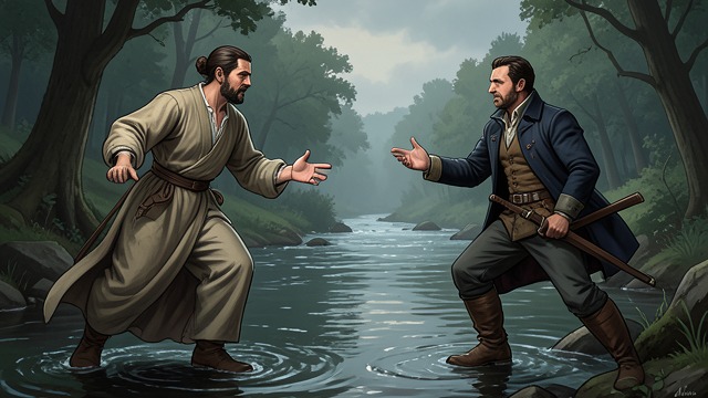 Mookse Meets Gripes from "Finnegans Wake". Mookse Meets Gripes Opposite voices meet The Mookse and Gripes confront one another across a stream and a difference in status.