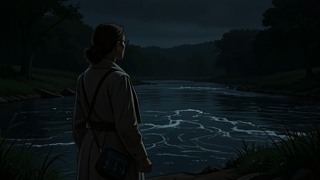 The River Carries the Mother Away from "Finnegans Wake". The River Carries the Mother Away A final fading Anna Livia's voice grows faint as she approaches the water's edge and night.
