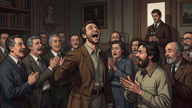 Mourning Opens to Laughter from "Finnegans Wake". Mourning Opens to Laughter Laughter interrupts grief Songs, puns, and stories disrupt the expected solemnity of the wake.