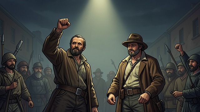 The Battle Intensifies from "Finnegans Wake". The Battle Intensifies Language performs combat Each speaker answers the other with louder slogans and more elaborate martial imagery.