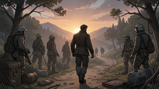 The Journey Begins from "Finnegans Wake". The Journey Begins A traveler moves onward Jaun takes leave and turns toward an uncertain route beyond the immediate gathering.