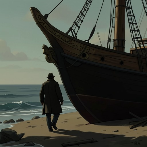 The Kersse Voyage from "Finnegans Wake". This flow follows Kersse's practical bargain with a Norwegian captain as a local tailoring request turns into a voyage and an encounter between cultures.