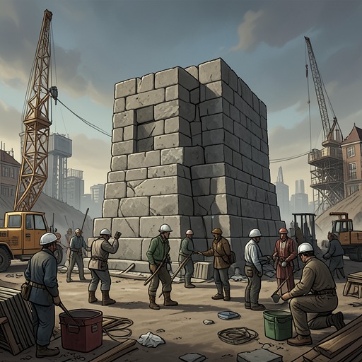 The Buried and the Builders from "Finnegans Wake". This flow traces how the book's burial places and monuments turn death into a material problem of civic memory, architectural ambition, and possible return.